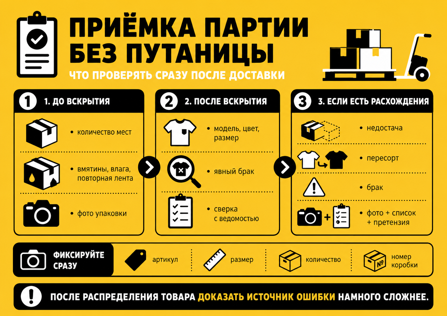 Приёмка товара: что проверять сразу